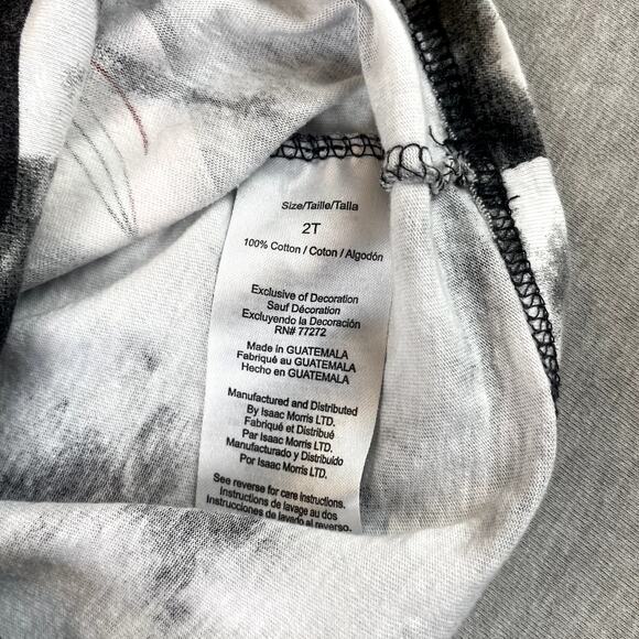 Disney Pixar Cars Boys Tee Shirt T-Shirt 2T 2 Black & White Lightning McQueen - Picture 4 of 4